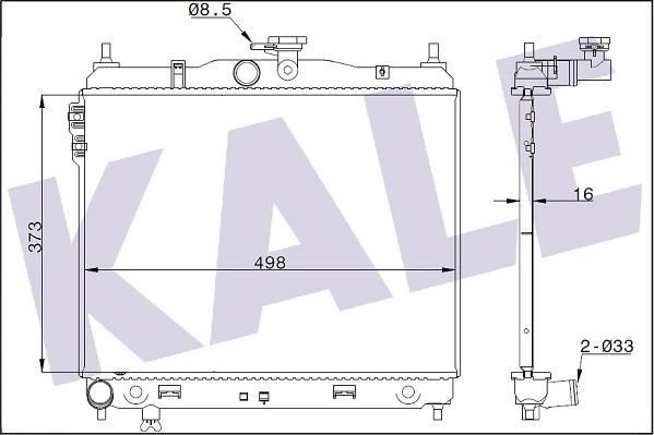 KALE OTO RADYATÖR 346150 - Радиатор, охлаждение двигателя autospares.lv