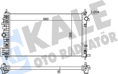 KALE OTO RADYATÖR 346185 - Радиатор, охлаждение двигателя autospares.lv