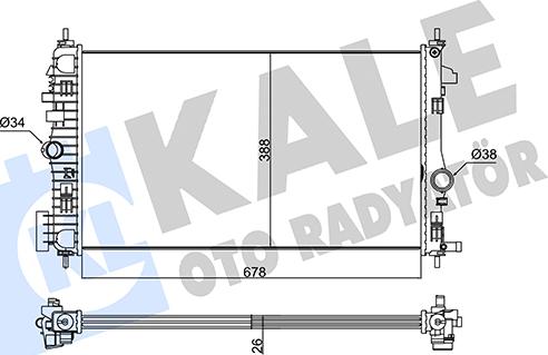 KALE OTO RADYATÖR 346180 - Радиатор, охлаждение двигателя autospares.lv