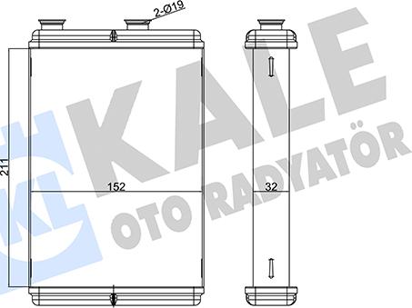 KALE OTO RADYATÖR 346365 - Теплообменник, отопление салона autospares.lv