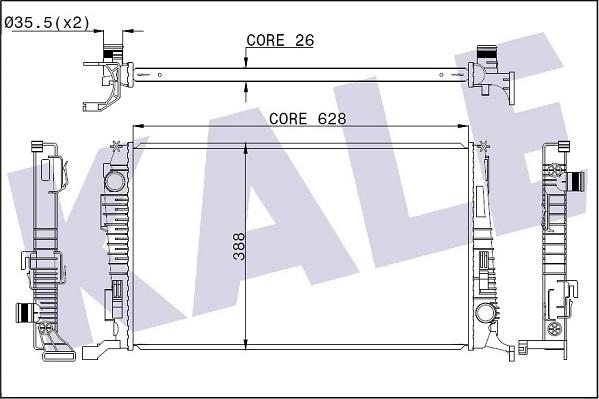 KALE OTO RADYATÖR 346205 - Радиатор, охлаждение двигателя autospares.lv