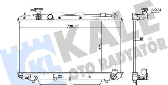 KALE OTO RADYATÖR 346215 - Радиатор, охлаждение двигателя autospares.lv