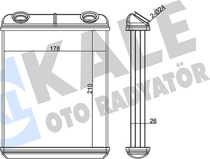 KALE OTO RADYATÖR 346715 - Теплообменник, отопление салона autospares.lv