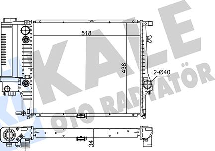 KALE OTO RADYATÖR 348900 - Радиатор, охлаждение двигателя autospares.lv