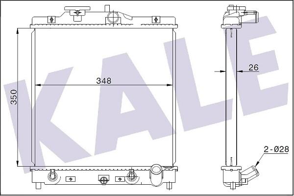 KALE OTO RADYATÖR 348445 - Радиатор, охлаждение двигателя autospares.lv