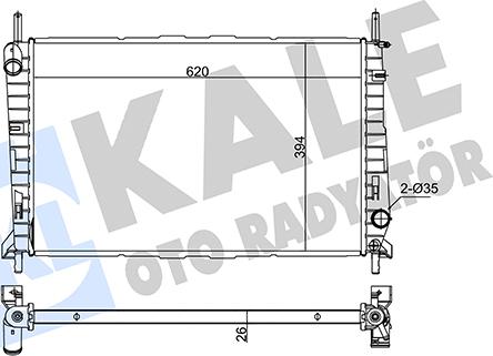 KALE OTO RADYATÖR 348455 - Радиатор, охлаждение двигателя autospares.lv