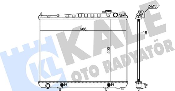 KALE OTO RADYATÖR 348410 - Радиатор, охлаждение двигателя autospares.lv