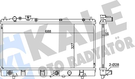 KALE OTO RADYATÖR 348635 - Радиатор, охлаждение двигателя autospares.lv