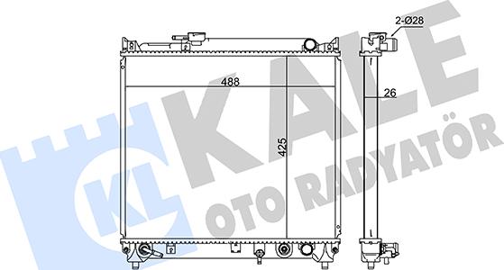 KALE OTO RADYATÖR 348095 - Радиатор, охлаждение двигателя autospares.lv