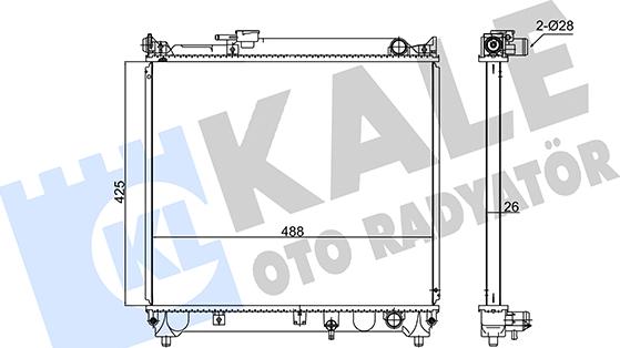 KALE OTO RADYATÖR 348085 - Радиатор, охлаждение двигателя autospares.lv