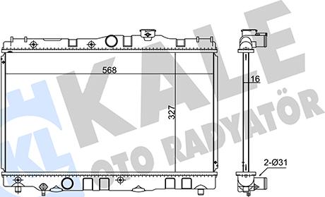 KALE OTO RADYATÖR 348140 - Радиатор, охлаждение двигателя autospares.lv