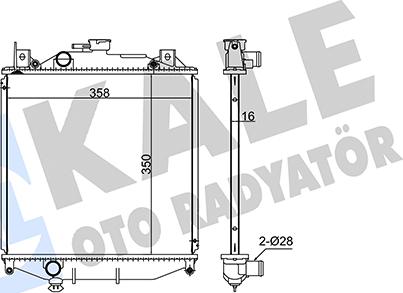 KALE OTO RADYATÖR 348110 - Радиатор, охлаждение двигателя autospares.lv