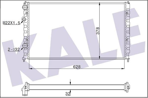 KALE OTO RADYATÖR 348260 - Радиатор, охлаждение двигателя autospares.lv