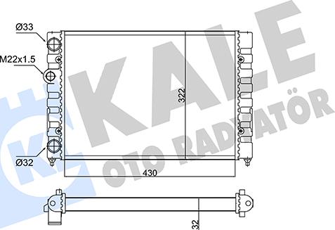 KALE OTO RADYATÖR 348230 - Радиатор, охлаждение двигателя autospares.lv