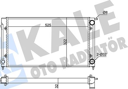 KALE OTO RADYATÖR 348220 - Радиатор, охлаждение двигателя autospares.lv