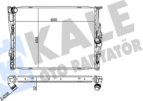 KALE OTO RADYATÖR 348700 - Радиатор, охлаждение двигателя autospares.lv