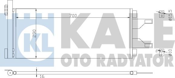 KALE OTO RADYATÖR 343085 - Конденсатор кондиционера autospares.lv