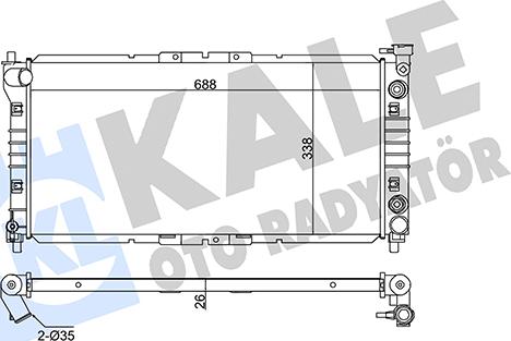 KALE OTO RADYATÖR 342025 - Радиатор, охлаждение двигателя autospares.lv