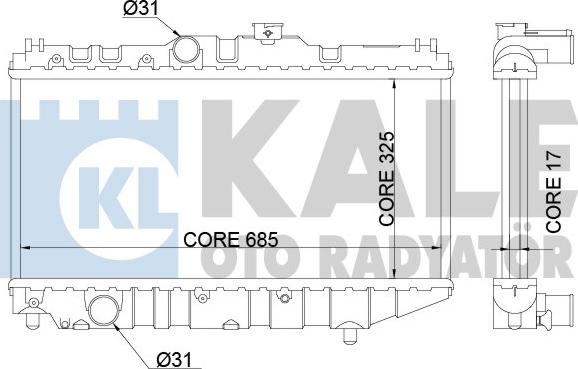 KALE OTO RADYATÖR 342160 - Радиатор, охлаждение двигателя autospares.lv