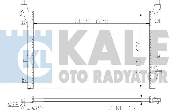 KALE OTO RADYATÖR 342220 - Низкотемпературный охладитель, интеркулер autospares.lv