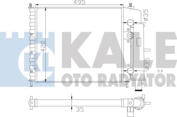 KALE OTO RADYATÖR 342270 - Радиатор, охлаждение двигателя autospares.lv