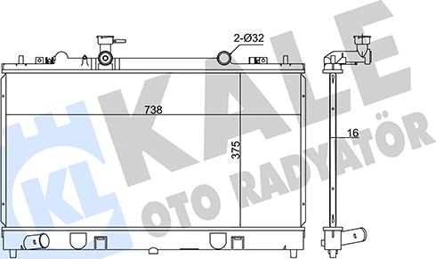 KALE OTO RADYATÖR 347920 - Радиатор, охлаждение двигателя autospares.lv