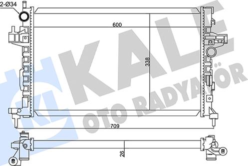 KALE OTO RADYATÖR 347495 - Радиатор, охлаждение двигателя autospares.lv