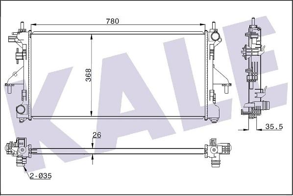 KALE OTO RADYATÖR 347470 - Радиатор, охлаждение двигателя autospares.lv