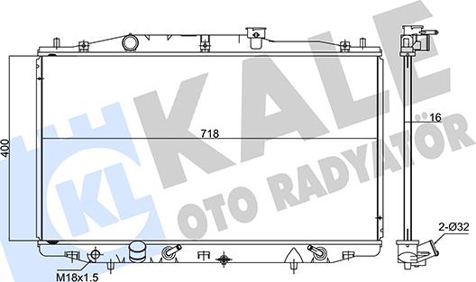 KALE OTO RADYATÖR 347590 - Радиатор, охлаждение двигателя autospares.lv