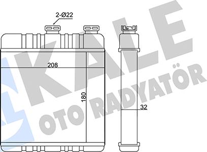 KALE OTO RADYATÖR 347115 - Теплообменник, отопление салона autospares.lv