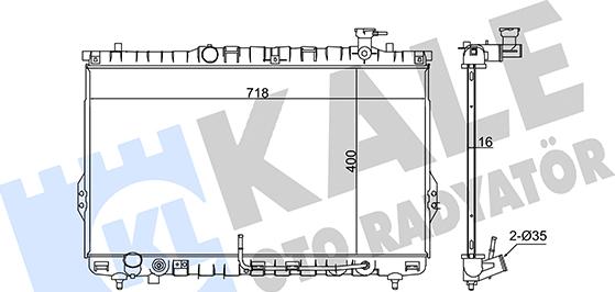 KALE OTO RADYATÖR 347825 - Радиатор, охлаждение двигателя autospares.lv