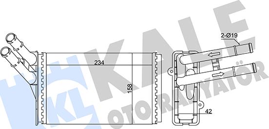 KALE OTO RADYATÖR 347370 - Теплообменник, отопление салона autospares.lv