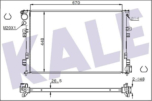 KALE OTO RADYATÖR 347225 - Радиатор, охлаждение двигателя autospares.lv