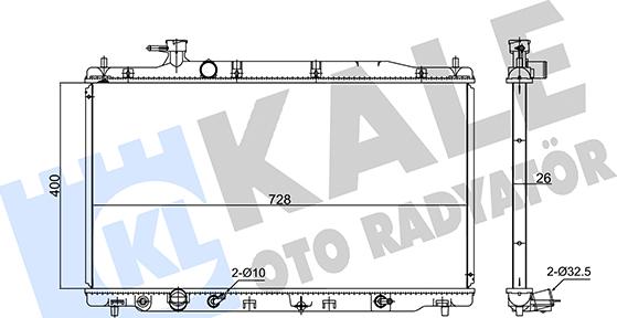 KALE OTO RADYATÖR 347725 - Радиатор, охлаждение двигателя autospares.lv