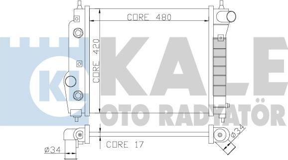 KALE OTO RADYATÖR 354900 - Радиатор, охлаждение двигателя autospares.lv