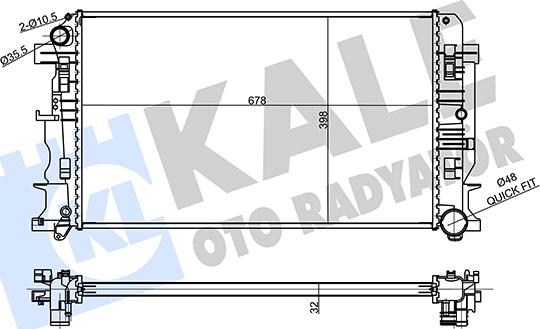 KALE OTO RADYATÖR 354980 - Радиатор, охлаждение двигателя autospares.lv