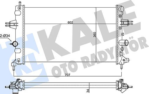 KALE OTO RADYATÖR 354105 - Радиатор, охлаждение двигателя autospares.lv