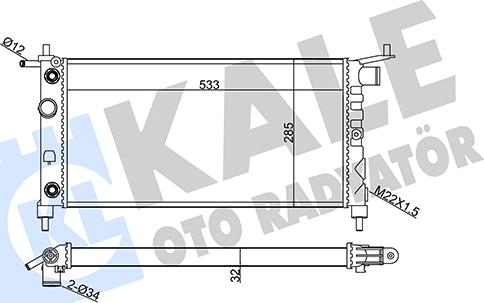 KALE OTO RADYATÖR 354110 - Радиатор, охлаждение двигателя autospares.lv