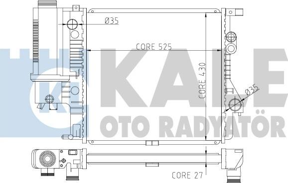 KALE OTO RADYATÖR 354700 - Радиатор, охлаждение двигателя autospares.lv