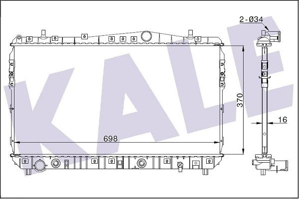 KALE OTO RADYATÖR 355400 - Радиатор, охлаждение двигателя autospares.lv