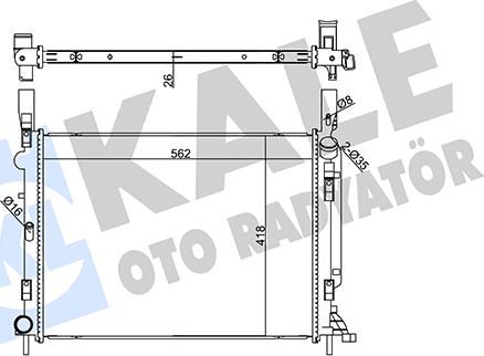 KALE OTO RADYATÖR 355565 - Радиатор, охлаждение двигателя autospares.lv