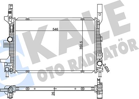 KALE OTO RADYATÖR 355520 - Радиатор, охлаждение двигателя autospares.lv