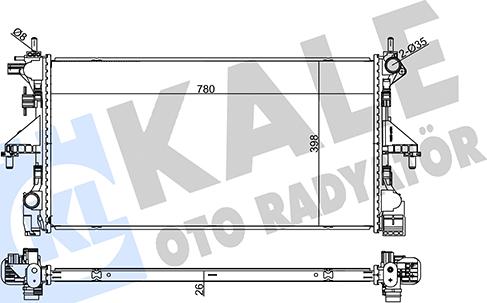 KALE OTO RADYATÖR 355660 - Радиатор, охлаждение двигателя autospares.lv