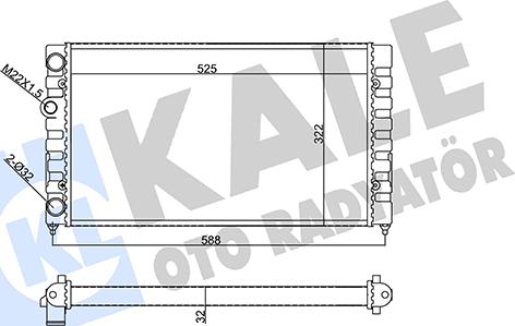 KALE OTO RADYATÖR 355605 - Радиатор, охлаждение двигателя autospares.lv