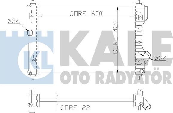 KALE OTO RADYATÖR 355000 - Радиатор, охлаждение двигателя autospares.lv