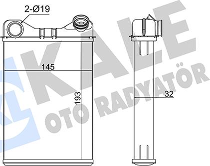 KALE OTO RADYATÖR 355190 - Теплообменник, отопление салона autospares.lv