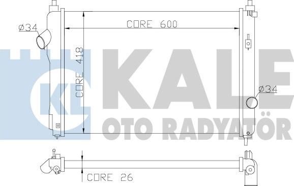 KALE OTO RADYATÖR 355100 - Радиатор, охлаждение двигателя autospares.lv