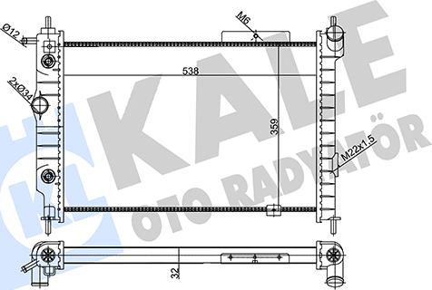 KALE OTO RADYATÖR 356995 - Радиатор, охлаждение двигателя autospares.lv