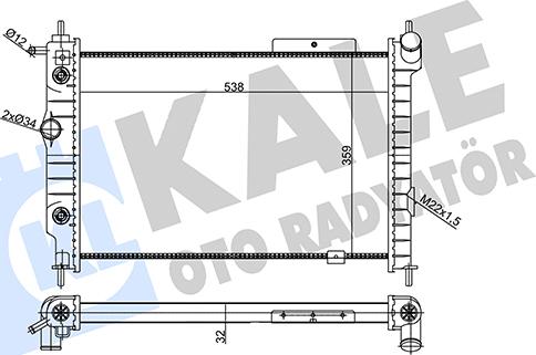 KALE OTO RADYATÖR 356990 - Радиатор, охлаждение двигателя autospares.lv