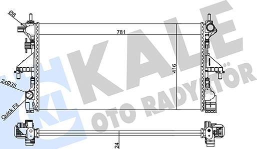 KALE OTO RADYATÖR 356960 - Радиатор, охлаждение двигателя autospares.lv